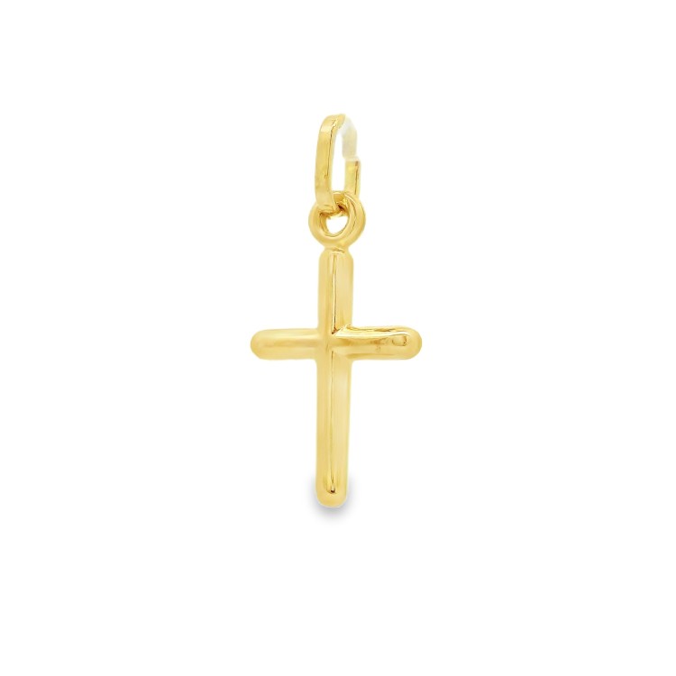 Croce Bastoncino liscia misure 15 x 11 x 2 mm Oro Giallo 18 kt 0,81 gr