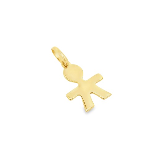 Pendente Bambino misure 9,5 x 11,5 mm Oro Giallo 750 18 kt 0,47 gr