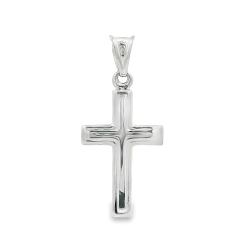 Croce Oro Bianco misure 19 x 13 x 1,8 mm 18 kt 1,3 gr