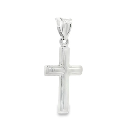 Croce Oro Bianco misure 19 x 13 x 1,8 mm 18 kt 1,3 gr