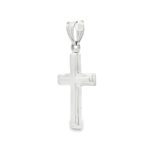 Croce Oro Bianco misure 19 x 13 x 1,8 mm 18 kt 1,3 gr
