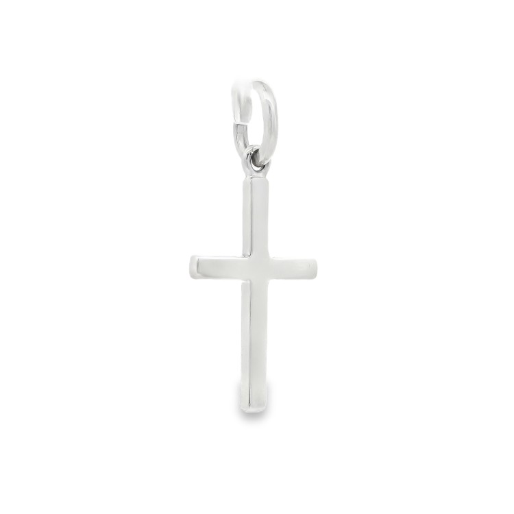 Croce Oro Bianco misure 17 x 9 x 1 mm 18 kt 0,95 gr