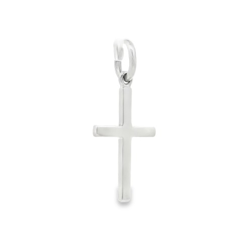 Croce Oro Bianco misure 17 x 9 x 1 mm 18 kt 0,95 gr