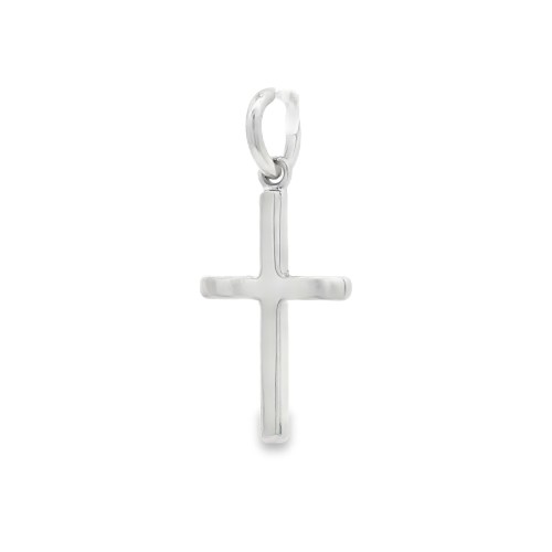 Croce Oro Bianco misure 17 x 9 x 1 mm 18 kt 0,95 gr