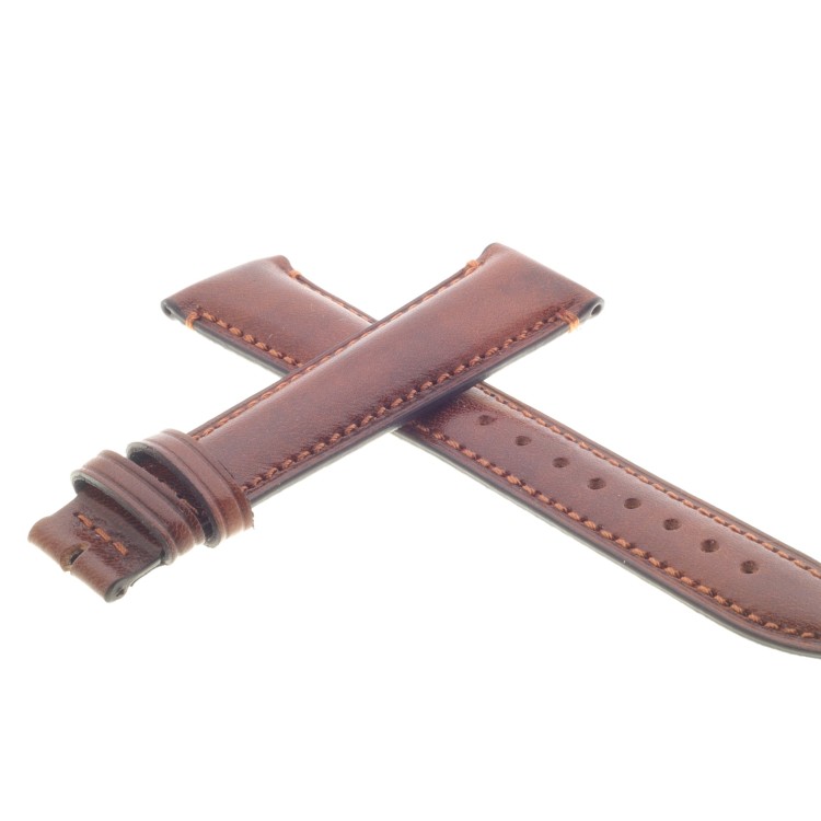Cinturino Pelle Cuoio Tamponato Marrone 20/16 mm B54B classico.