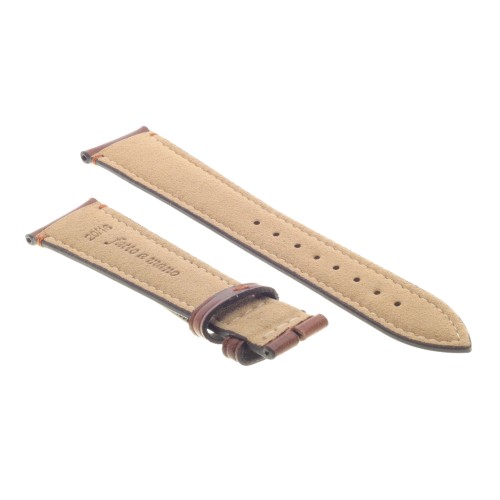 Cinturino Pelle Cuoio Tamponato Marrone 20/16 mm B54B classico.