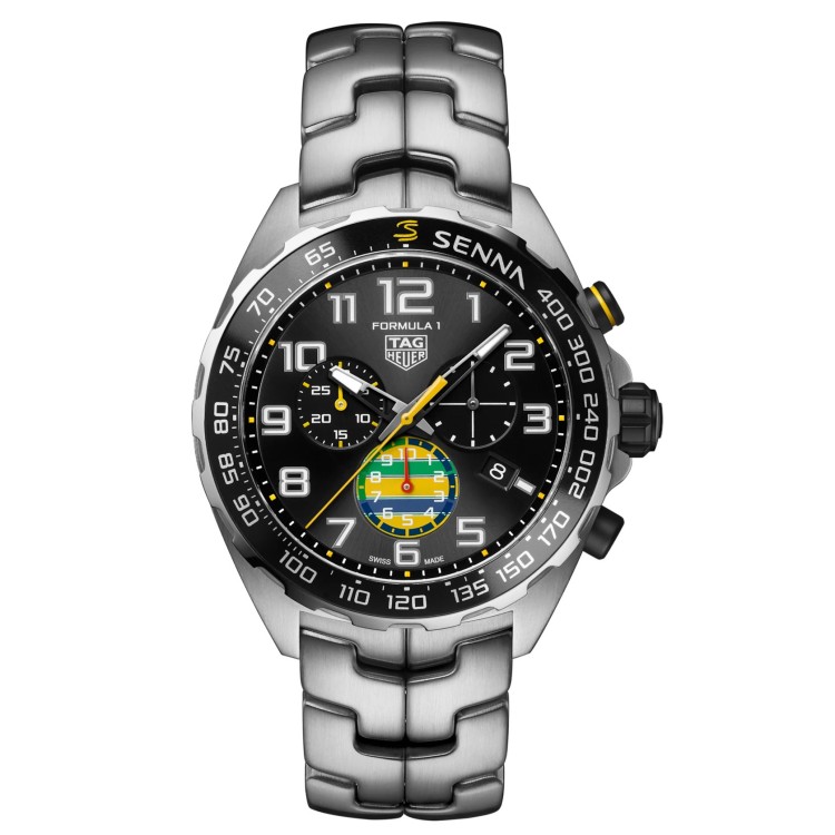 TAG HEUER FORMULA 1 SENNA CAZ101AX.BA0637 43 mm Nero finiture Giallo Cronografo Quarzo