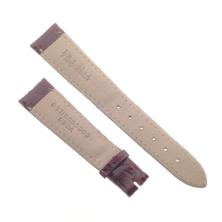 PHILIP WATCH Cinturino in Coccodrillo Rosso Bordeaux Lucido 18/14 mm.