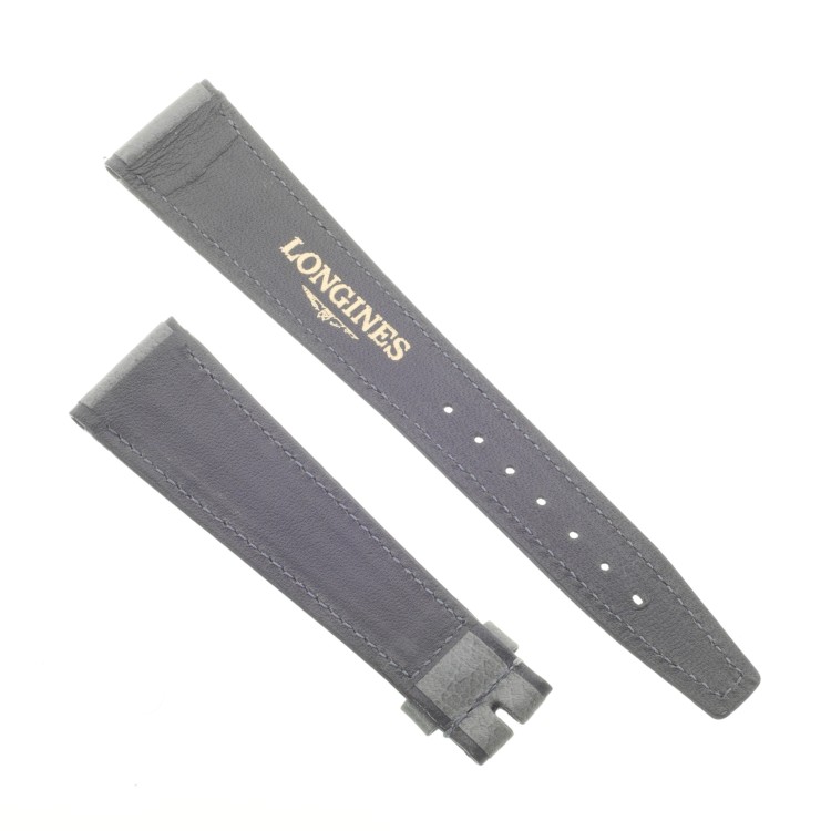 Longines Cinturino Pelle Grigio bicolore con bordo Grigio scuro 20/14 mm.