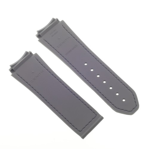 Zenith Cinturino Caucciù Grigio 23/22 mm Defy El Primero 21, cucitura verde , 95.9000.9004
