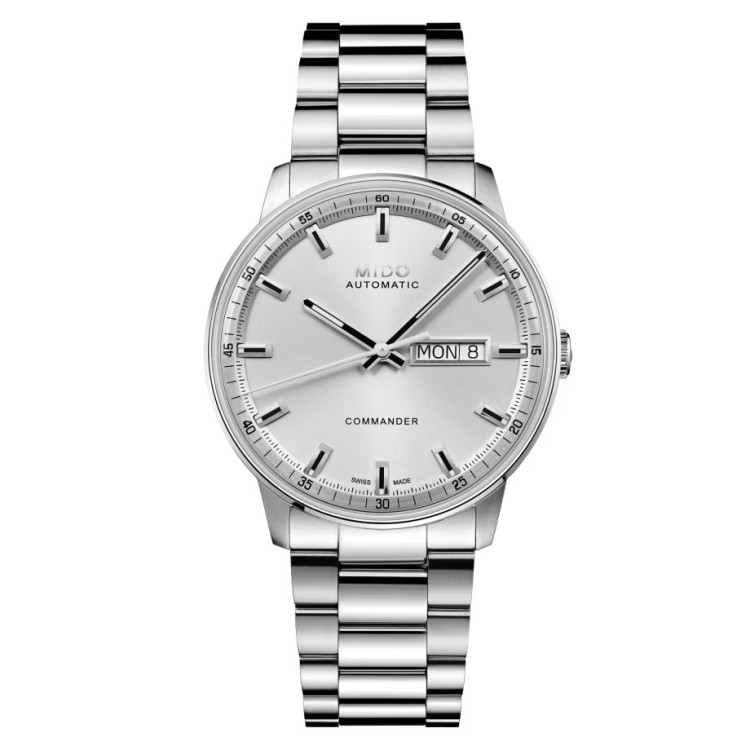 Mido Commander M021.430.11.031.00 Automatico 40 mm Argentè Bracciale Acciaio