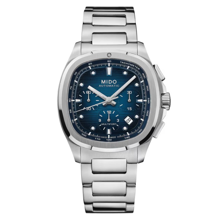 Mido Multifort M049.527.11.041.00 Cronografo Automatico 41.2 mm Acciaio Blu Bracciale Acciaio