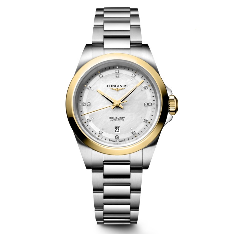 Longines Conquest L3.320.5.80.6 Automatico 30 mm Acciaio Madreperla Bracciale Acciaio
