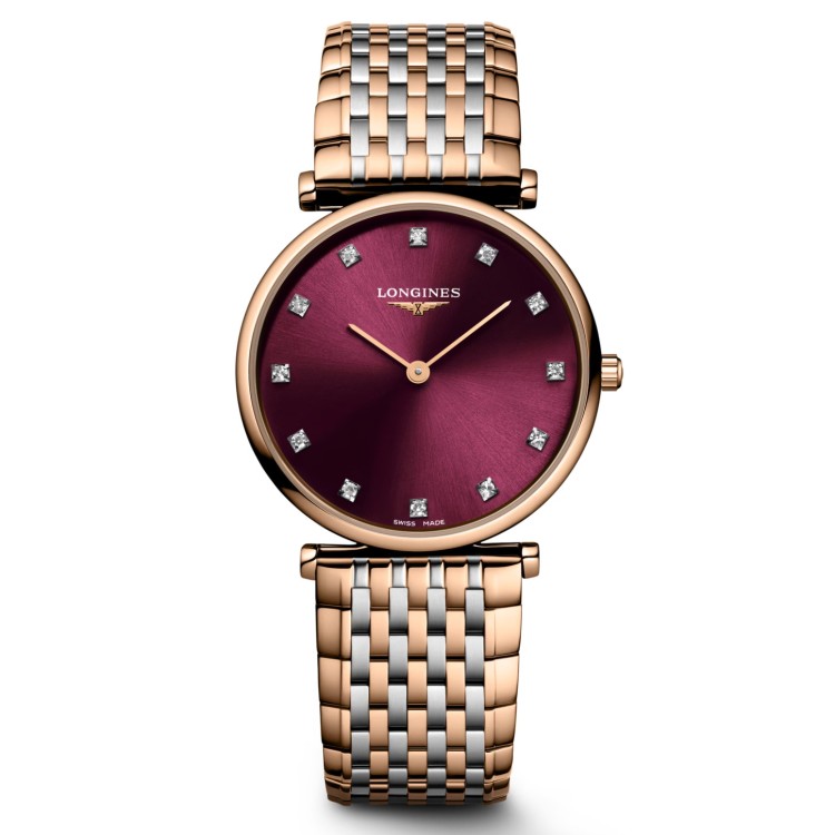 Longines Elegance L4.512.1.68.7 Quarzo 29 mm Ciliegia Bracciale Acciaio