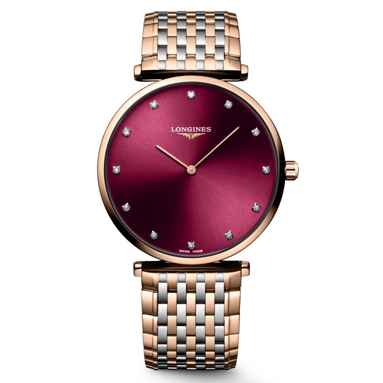 Longines Elegance L4.866.1.68.7 Quarzo 38 mm Acciaio Ciliegia Bracciale Acciaio