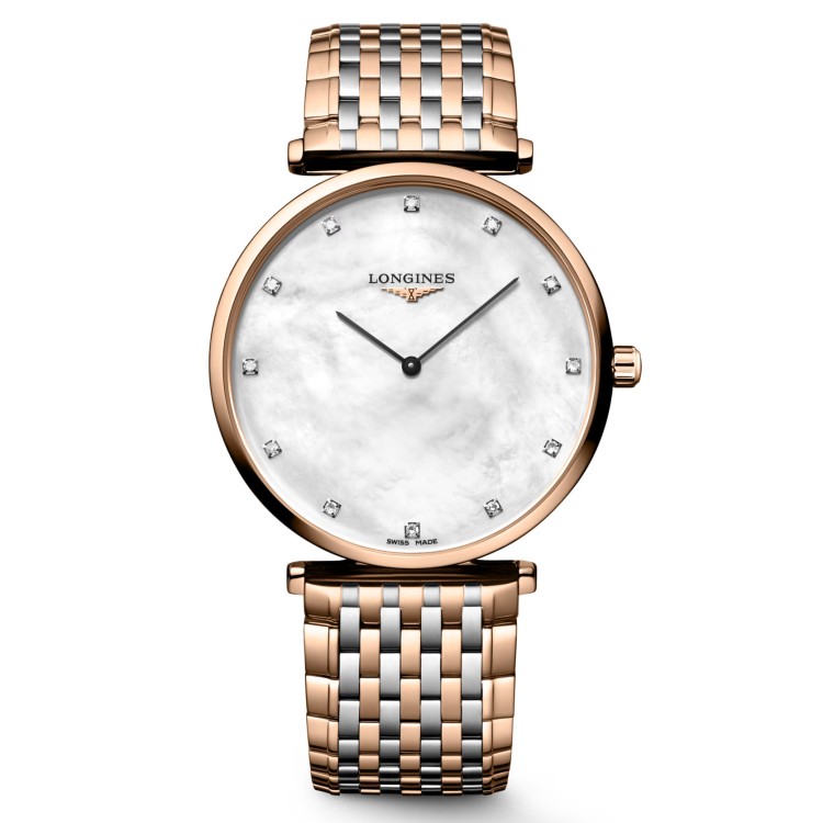 Longines Elegance L4.866.1.97.7 Quarzo 38 mm Acciaio Bianco Bracciale Acciaio