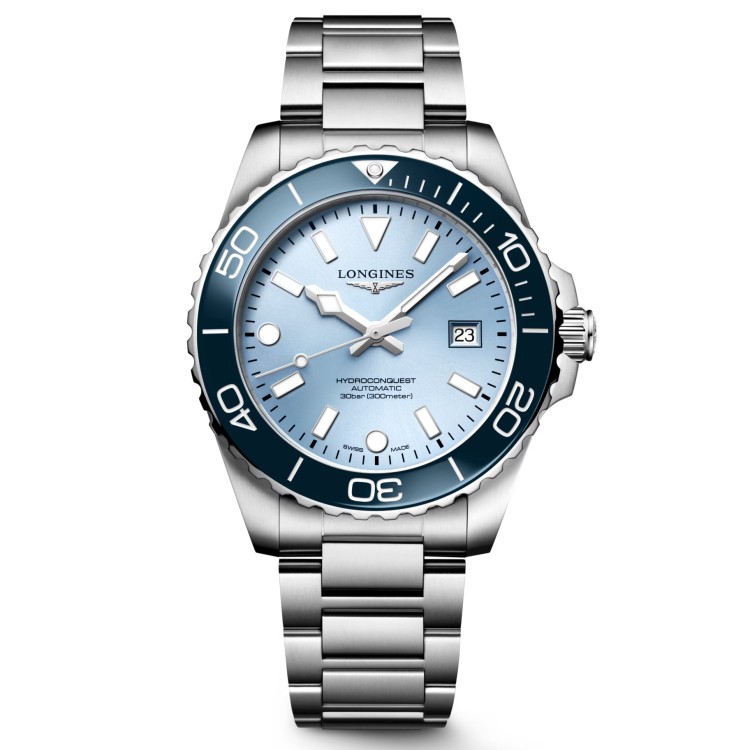 Longines Hydroconquest L3.788.4.98.6 Automatico 42 mm Acciaio Azzurro Bracciale Acciaio