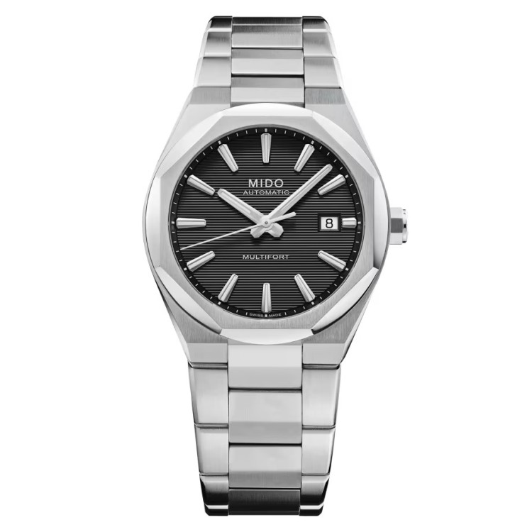 Mido Multifort M055.507.11.051.00 Automatico 40 mm Acciaio Nero Bracciale Acciaio