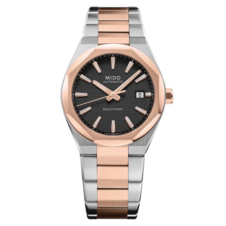 Mido Multifort M055.507.22.051.00 Automatico 40 mm Oro Rosa Nero Bracciale Acciaio