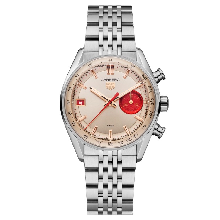 Tag Heuer Carrera CBS221D.BA0048 Cronografo Automatico 39 mm Beige Bracciale Acciaio