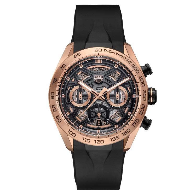 Tag Heuer Carrera CBU2051.FT6273 Cronografo Automatico 44 mm Oro Rosa Nero Caucciù
