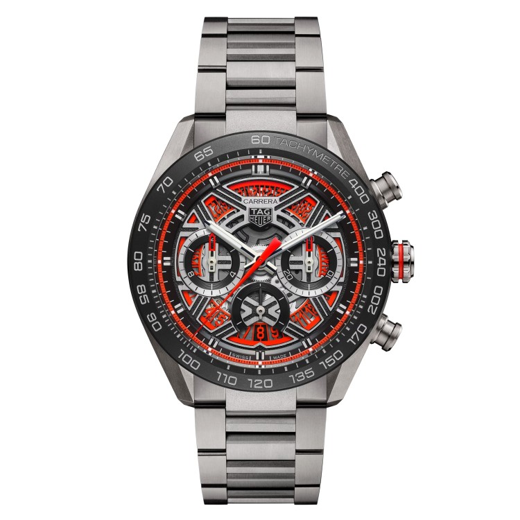 Tag Heuer Carrera CBU2082.BF0007 Cronografo Automatico 44 mm Ciliegia Bracciale Titanio