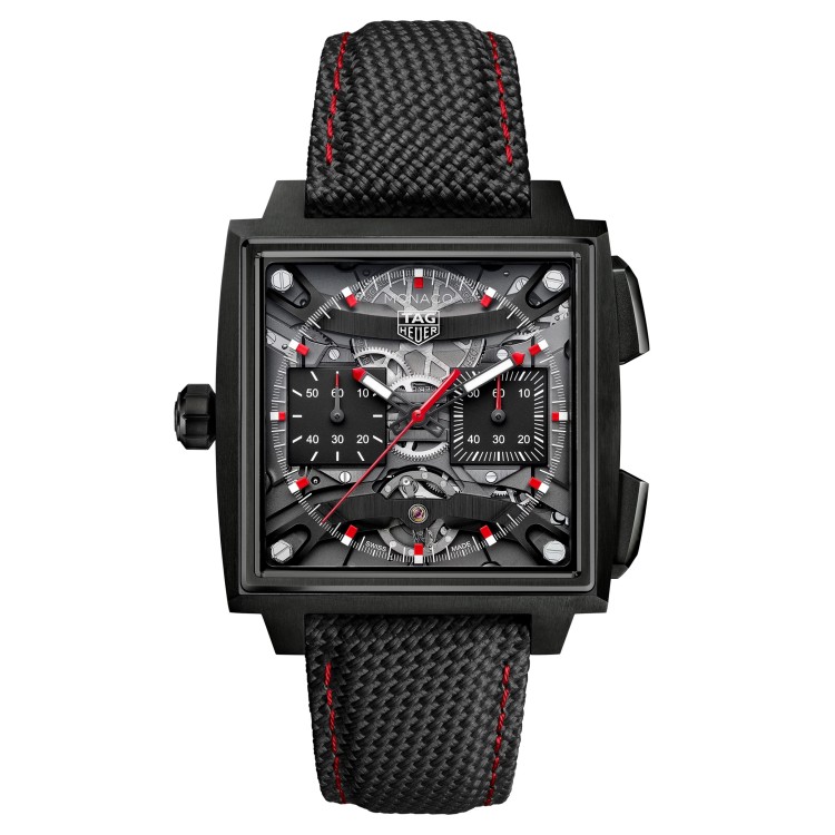 Tag Heuer Monaco CEW5180.FT8122 Cronografo Automatico 40 mm Nero Caucciù