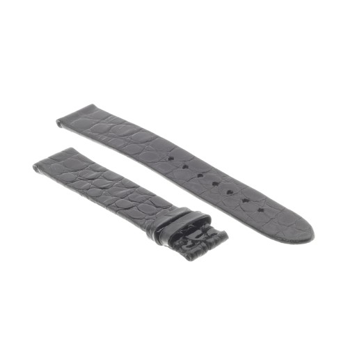 Montblanc Cinturino Coccodrillo Nero Lucido piatto misure 14/13 mm.