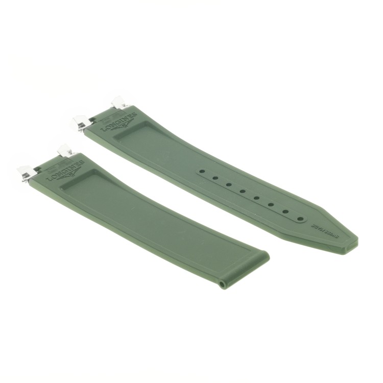 Longines Cinturino Caucciù verde 21/18 mm Conquest 2023, 41 mm,  L3.830.4