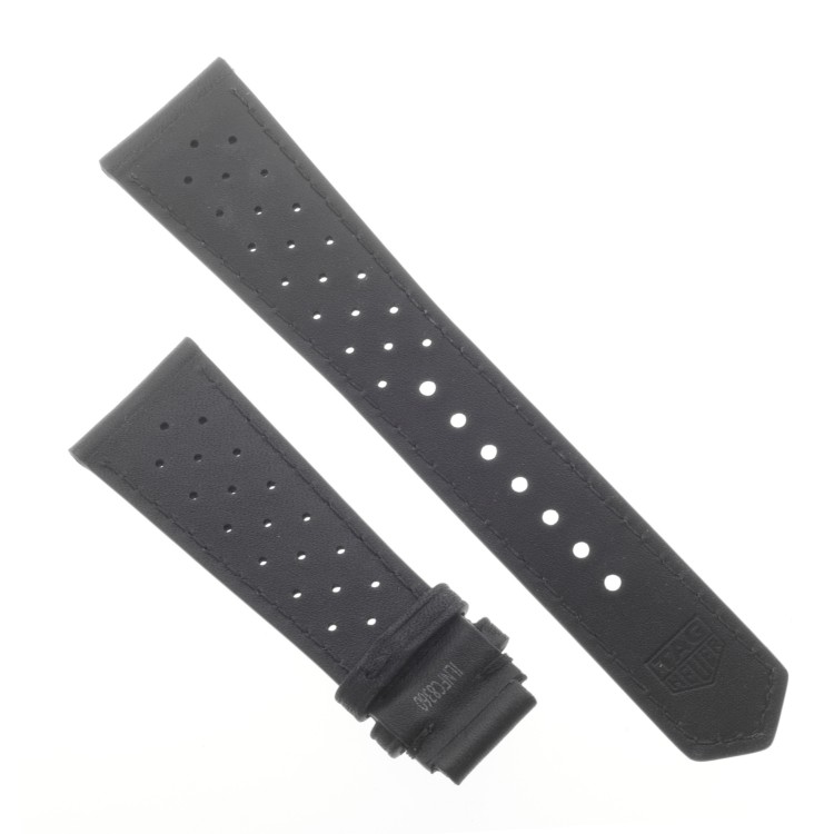 Tag Heuer Cinturino Monaco FC8360 Pelle Nera Forata 22/18 e 22/15 mm CDW2181