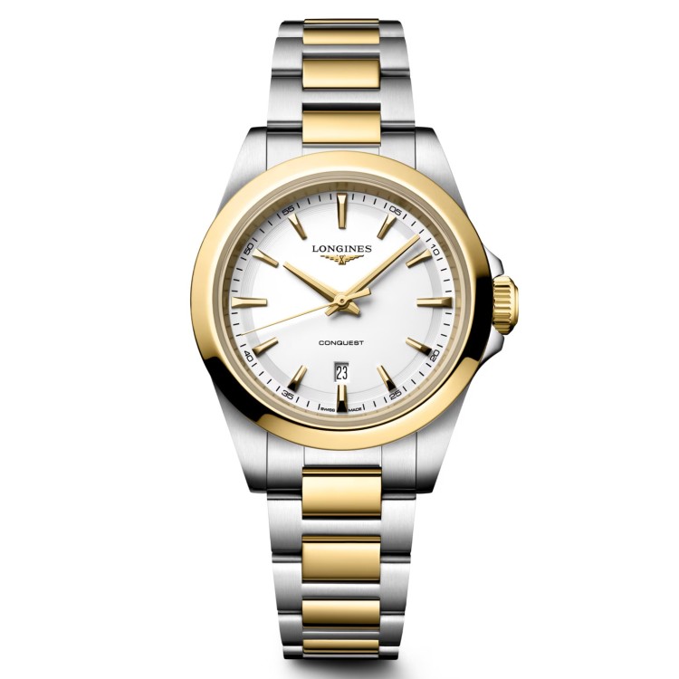 Longines Conquest L3.350.3.12.7 Quarzo 30 mm Bianco Bracciale Acciaio