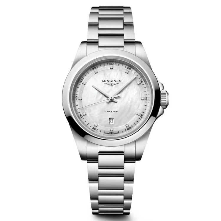Longines Conquest L3.350.4.87.6 Quarzo 30 mm Madreperla Bracciale Acciaio