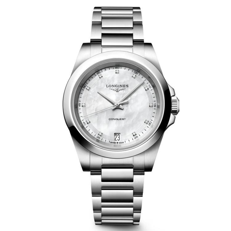 Longines Conquest L3.460.4.87.6 Quarzo 34 mm Madreperla Bracciale Acciaio