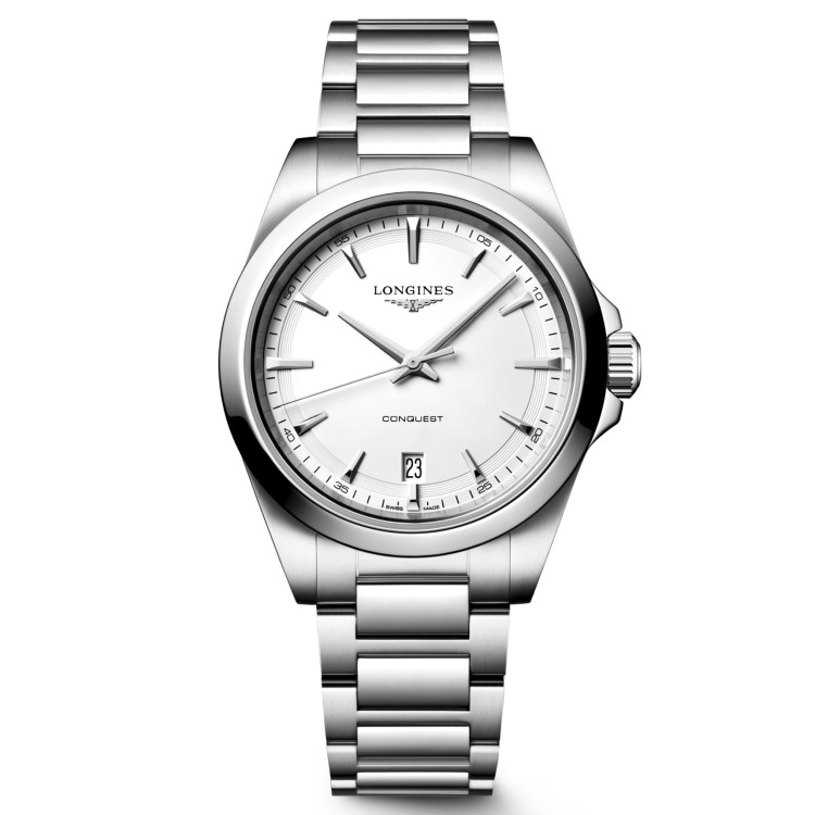 Longines Conquest L3.750.4.12.6 Quarzo 38 mm Bianco Bracciale Acciaio