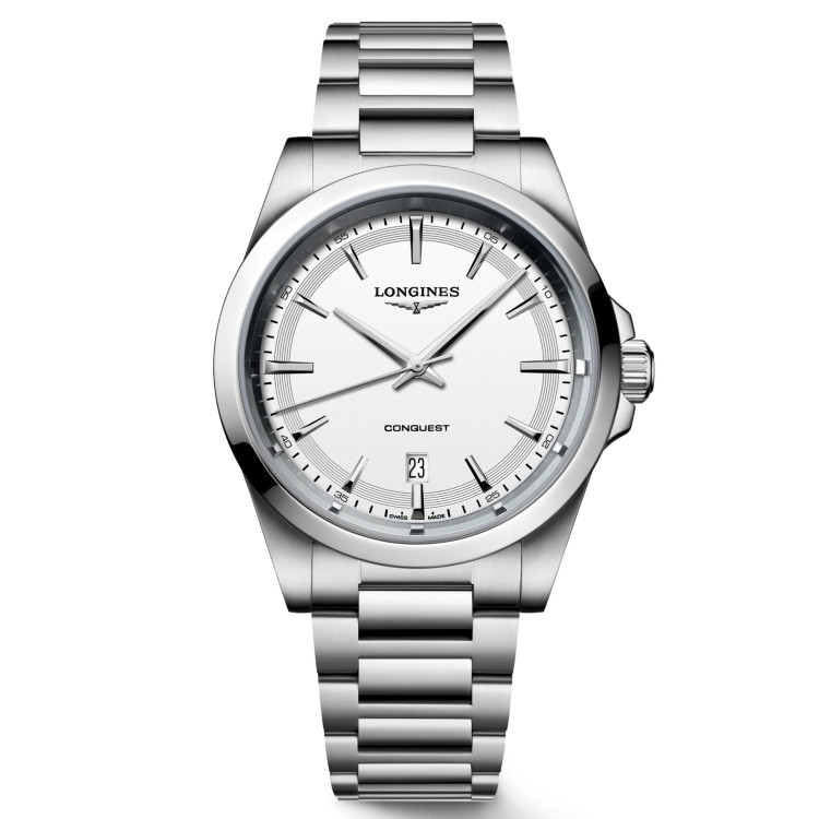 Longines Conquest L3.860.4.12.6 Quarzo 41 mm Bianco Bracciale Acciaio
