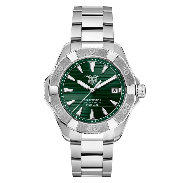 Tag Heuer Aquaracer WBP1118.BA0047 Quarzo 40 mm Verde Bracciale Acciaio