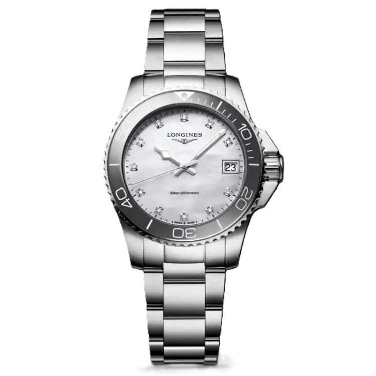 LONGINES HydroConquest Ceramic L3.370.4.87.6 Quarzo 32 mm Mop