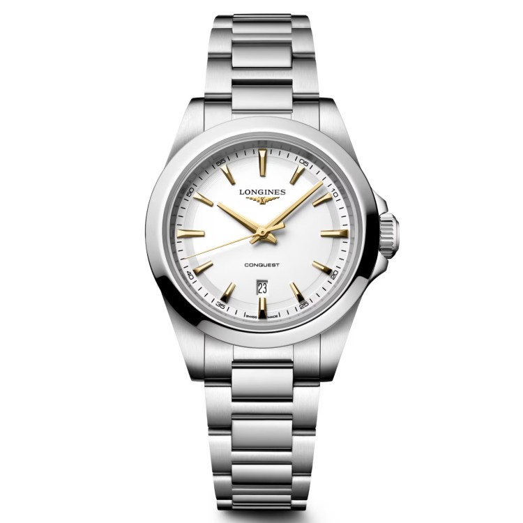 Longines Conquest L3.350.4.12.6 Quarzo 30 mm Acciaio Bianco Bracciale Acciaio
