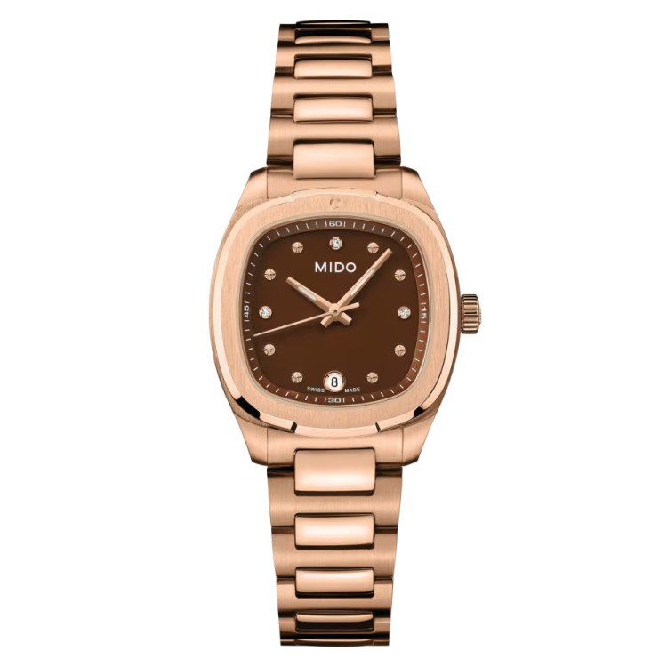 Mido Multifort M049.110.33.296.00 Quarzo 28 mm Acciaio Marrone Bracciale Acciaio