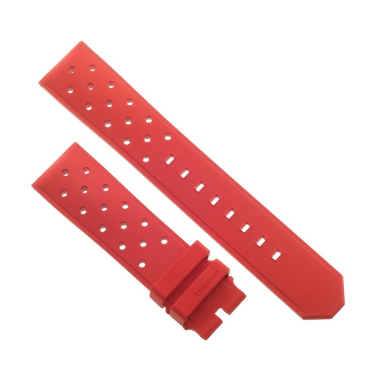 Tag Heuer Cinturino Formula 1 Caucciù Rosso Forato 22/20 CAZ101G Max Verstasppen limited edition