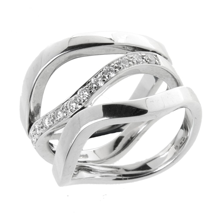 ALFIERI & St. JOHN Anello Diamanti ct 0,27 Oro 18 kt