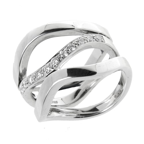 ALFIERI & St. JOHN Anello Diamanti ct 0,27 Oro 18 kt