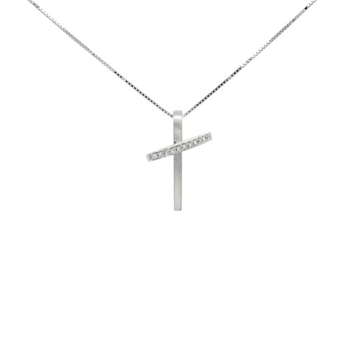 ALFIERI & St. JOHN Collana Croce Diamanti ct 0,05 Oro 18 kt