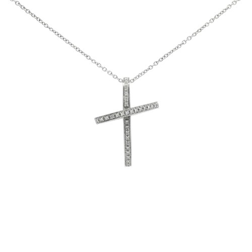ALFIERI & St. JOHN Collana Croce Diamanti ct 0,18 Oro 18 kt