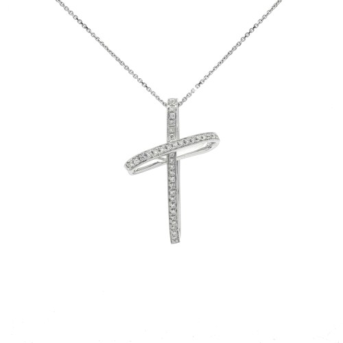 ALFIERI & St. JOHN Collana Croce Diamanti ct 0,31 Oro 18 kt