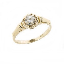 Anello Antico Diamante Taglio a ROSA 0,10 Oro 18 kt 2