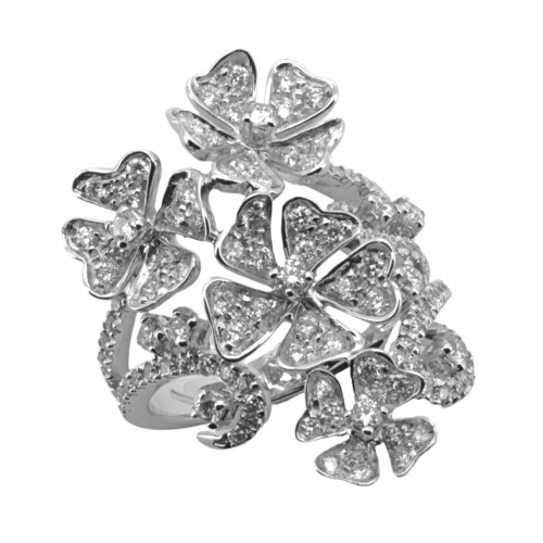 Anello Fiore Diamanti ct 1,30 Oro 18 kt