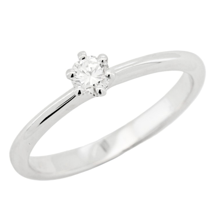Anello Solitario Diamante ct 0,21 Oro 18 kt
