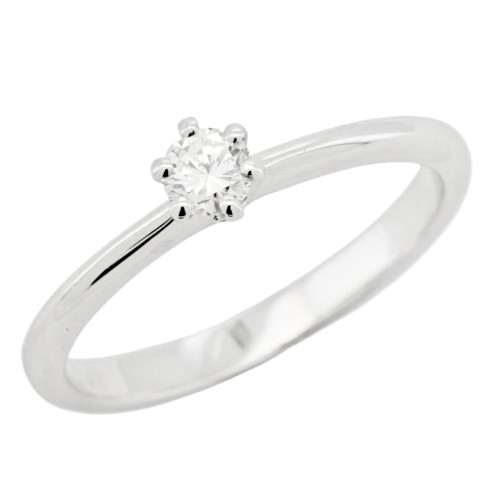 Anello Solitario Diamante ct 0,21 Oro 18 kt