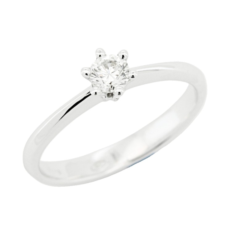 Anello Solitario Diamante ct 0,24 Oro 18 kt